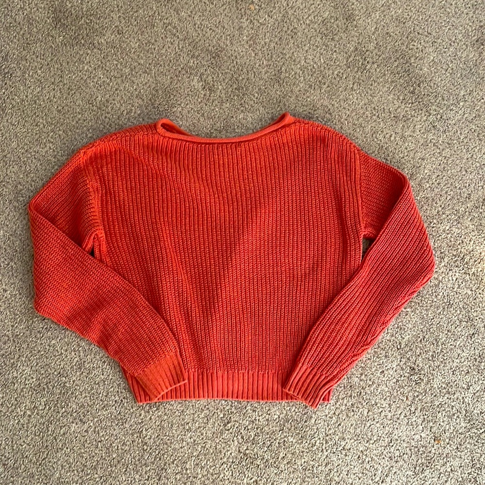 Pink Cropped Knit Sweater